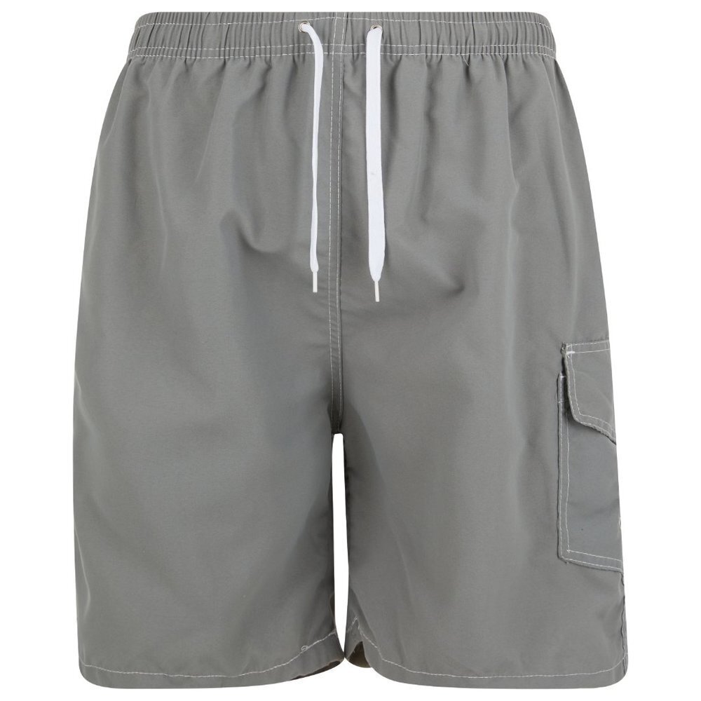 Men Swim Shorts, Swimming Trunks, 3 Pocket Cargo Swimwear, Olive